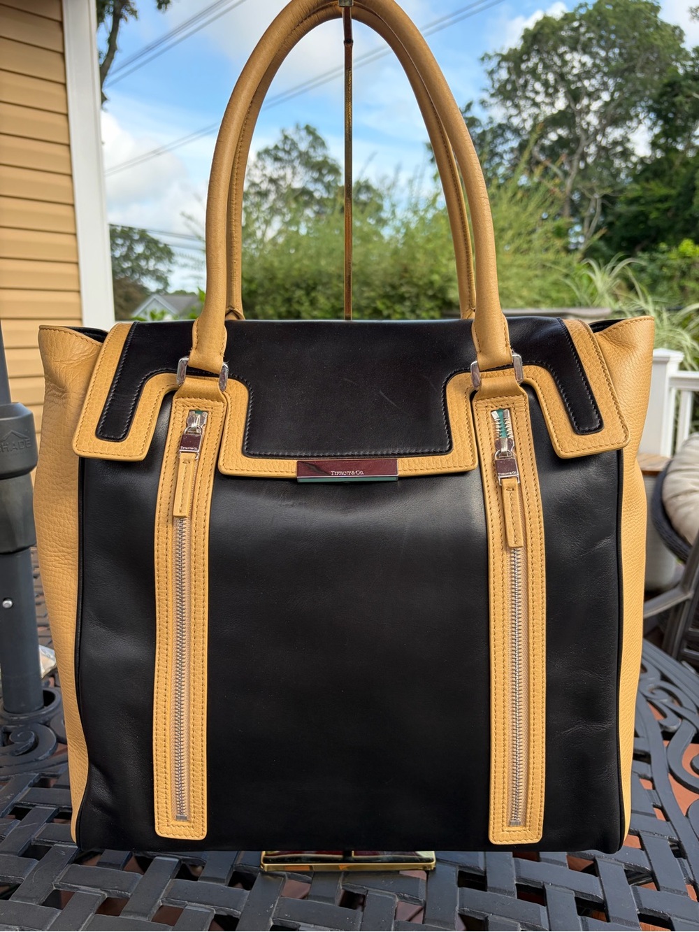 Tiffany & Co. Leather Color Block Tote